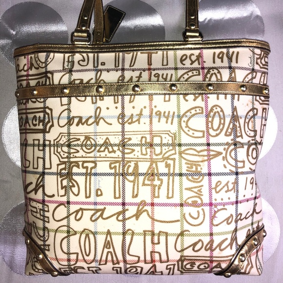 Authentic Coach Leather Poppy Graffiti XL … - Picture 6 of 7